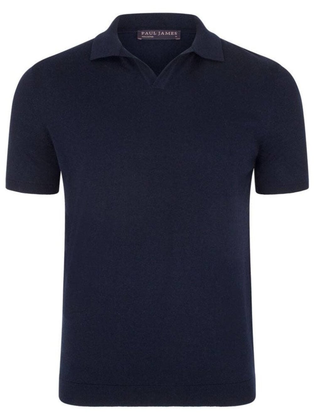Paul James Navy Buttonless Short Sleeve Knit Polo